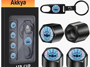 Akkya Tyre Valve Stem قبعات غطاء لسيارة دراجة هوائية دراجات نارية جرارات دراجات جبلية شاحنات لطيفة كارتون أسود معدن كروم كروم أغطية ضغط الهواء أجزاء ملحقات العجلات