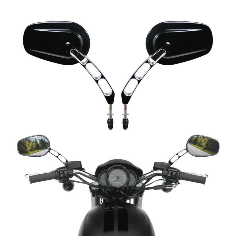 مرايا جانبية للرؤية الخلفية للدراجات النارية من Motobiker متوافقة مع Harley Street Bob FXDB Fat Boy Iron 883 XL883N Sportster 1200 Custom XL1200C مرايا جانبية للرؤية الخلفية للدراجات النارية من Motobiker متوافقة مع Harley Street Bob FXDB Fat Boy Iron 883 XL883N Sportster 1200 Custom XL1200C