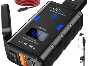 شاحن USB للدراجات النارية Extractme ، شاحن سريع 3.0 و Type C PD ثنائي USB محسن 6.4A مع الفولتميتر ، ملحقات دراجة نارية مقاومة للماء للهاتف ، الجهاز اللوحي ، نظام تحديد المواقع ، إلخ
