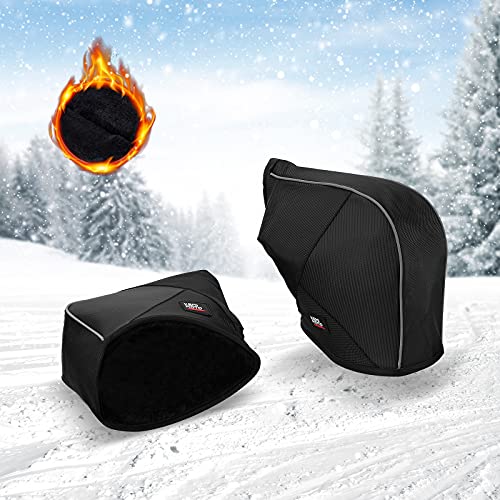 قفازات للمقود من Kemimoto Universal Snowmobile ATV سوداء مقاومة للماء سميكة من الصوف الداخلي المقود القفازات المتوافقة مع Polaris Skidoo Arctic Cat ATV Motorcycle قفازات للمقود من Kemimoto Universal Snowmobile ATV سوداء مقاومة للماء سميكة من الصوف الداخلي المقود القفازات المتوافقة مع Polaris Skidoo Arctic Cat ATV Motorcycle