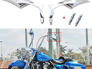 مرايا الرؤية الخلفية ذات الشفرة الخلفية للدراجات النارية من الكروم لـ Harley Cruiser Bobber Chopper (Chrome-Harley)