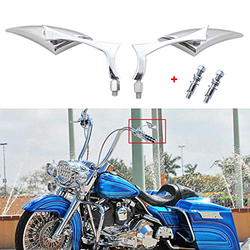 مرايا الرؤية الخلفية ذات الشفرة الخلفية للدراجات النارية من الكروم لـ Harley Cruiser Bobber Chopper (Chrome-Harley) مرايا الرؤية الخلفية ذات الشفرة الخلفية للدراجات النارية من الكروم لـ Harley Cruiser Bobber Chopper (Chrome-Harley)