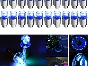 مصباح عجلة JHMUERN 20 قطعة LED ، مصابيح صمام إطار السيارة ، أغطية صمام إطار مقاوم للماء ، ضوء نيون لدراجة السيارة والدراجات النارية (أزرق)