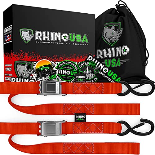 أحزمة ربط من Rhino USA للدراجات النارية (عبوتان) تم اختبارها معمليًا بقوة كسر 3،328 رطل ، مجموعة مربوطة من الصلب Cambuckle مع حلقات ناعمة مدمجة - أفضل من حزام السقاطة (عبوتان باللون الأحمر) أحزمة ربط من Rhino USA للدراجات النارية (عبوتان) تم اختبارها معمليًا بقوة كسر 3،328 رطل ، مجموعة مربوطة من الصلب Cambuckle مع حلقات ناعمة مدمجة - أفضل من حزام السقاطة (عبوتان باللون الأحمر)