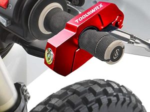 قفل دراجة نارية ToolWRX - قفل للمقبض شديد التحمل ومضاد للسرقة - أمان للخانق والمقود - أقفال الفرامل الأمامية والقابض على دراجة نارية الدراجة البخارية الترابية و ATV (يشمل واقي الرافعة)