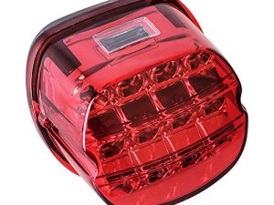 NTHREEAUTO الأحمر LED أضواء خلفية خلفية دراجة نارية المصابيح الخلفية الفرامل الجري متوافق مع Harley Touring Dyna Road King Electra Glide Street Bob