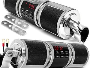 GoHawk RD8 Gen.2 مقاوم للماء يعمل بالبلوتوث للدراجات النارية ATV مكبرات صوت ستيريو 7 / 8-1.25 بوصة مقود تثبيت مشغل موسيقى MP3 نظام مكبر صوت ، AUX-in ، USB ، microSD ، راديو FM