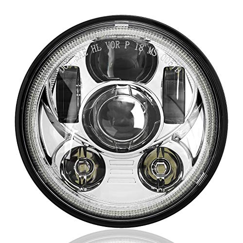 SUNPIE Bright 5-3 / 4 5.75 inch Halo LED Headlight Sliver متوافق مع دراجات H_arley النارية XL883 / XL1200 Glide Deuce Street 500 / Street 750 مقاوم للماء 6000K أبيض معدن الألمنيوم استبدال المصابيح الأمامية SUNPIE Bright 5-3 / 4 5.75 inch Halo LED Headlight Sliver متوافق مع دراجات H_arley النارية XL883 / XL1200 Glide Deuce Street 500 / Street 750 مقاوم للماء 6000K أبيض معدن الألمنيوم استبدال المصابيح الأمامية