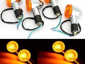 إشارات الانعطاف للدراجات النارية ، INNOGLOW 4 قطع من الكروم المخصص العالمي لإشارة الانعطاف الصغيرة الرصاصة الوامضة العنبر مصباح مؤشر أضواء أبريليا دوكاتي هارلي كاواساكي سوزوكي ياماها