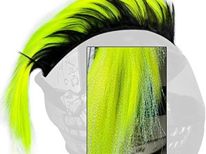 3T-SISTER خوذة Mohawk Hawk خوذة شعر مستعار كوسبلاي إكسسوار لخوذات تزلج دراجة نارية زينة شعر حقيقي (خوذة غير متضمنة)