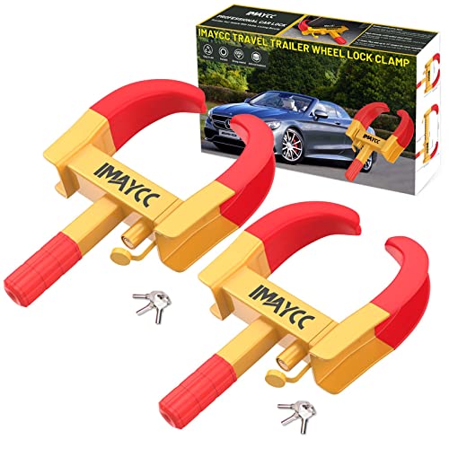 IMAYCC Wheel Lock clamp 2 Packs Heavy Duty Trailer Wheel Lock ، أقفال 13 بوصة مقاومة للسرقة للإطارات لمعظم المركبات RV ، دراجات نارية ، عربة الجولف ، أمان مقطورة مع 3 مفاتيح IMAYCC Wheel Lock clamp 2 Packs Heavy Duty Trailer Wheel Lock ، أقفال 13 بوصة مقاومة للسرقة للإطارات لمعظم المركبات RV ، دراجات نارية ، عربة الجولف ، أمان مقطورة مع 3 مفاتيح