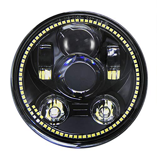 Wisamic 5-3 / 4 5.75 بوصة مصباح LED أمامي - مع Halo DRL متوافق مع Harley Davidson Dyna Street Bob Super Wide Glide Low Rider Night Rod Train Softail Deuce Custom Sportster Iron 883 - أسود Wisamic 5-3 / 4 5.75 بوصة مصباح LED أمامي - مع Halo DRL متوافق مع Harley Davidson Dyna Street Bob Super Wide Glide Low Rider Night Rod Train Softail Deuce Custom Sportster Iron 883 - أسود