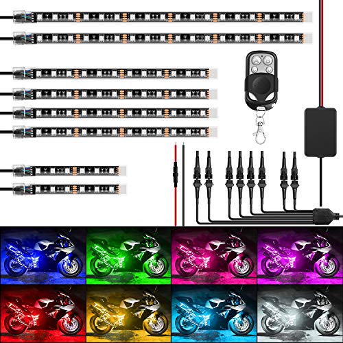 مجموعة مصابيح Nilight 8PCS للدراجات النارية RGB LED مقاومة للماء بأضواء متعددة الألوان مع جهاز تحكم عن بعد لاسلكي RF 4Key لهارلي ديفيدسون هوندا كاواساكي سوزوكي ، ضمان لمدة عامين (TL-42) مجموعة مصابيح Nilight 8PCS للدراجات النارية RGB LED مقاومة للماء بأضواء متعددة الألوان مع جهاز تحكم عن بعد لاسلكي RF 4Key لهارلي ديفيدسون هوندا كاواساكي سوزوكي ، ضمان لمدة عامين (TL-42)